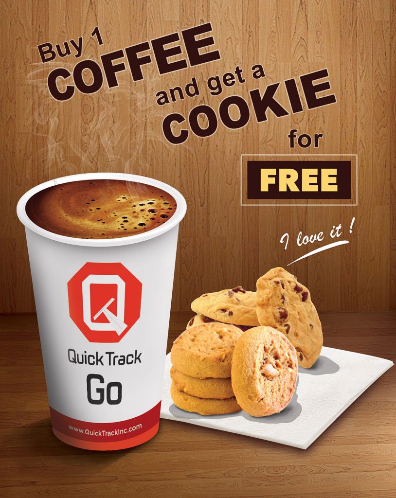 Buy 1 Coffee and get a cookie for free